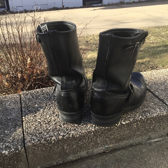 FRYE John Addison Style Black Engineer Motorcycle Boots Size 10 - Picture 4 of 14